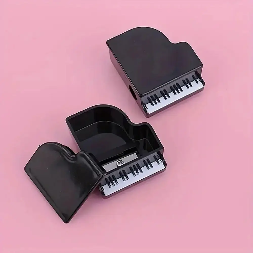 4Pcs Piano Shaped Pencil Sharpener Gift Home Artists Engineers Music Stationery Portable for Sketch Pencils Student Supply