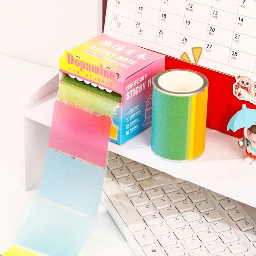 Pull Out Design Sticky Notes Macaron Color Translucent Planner Sticker Korean Style DIY Label Sticker Office School Stationery