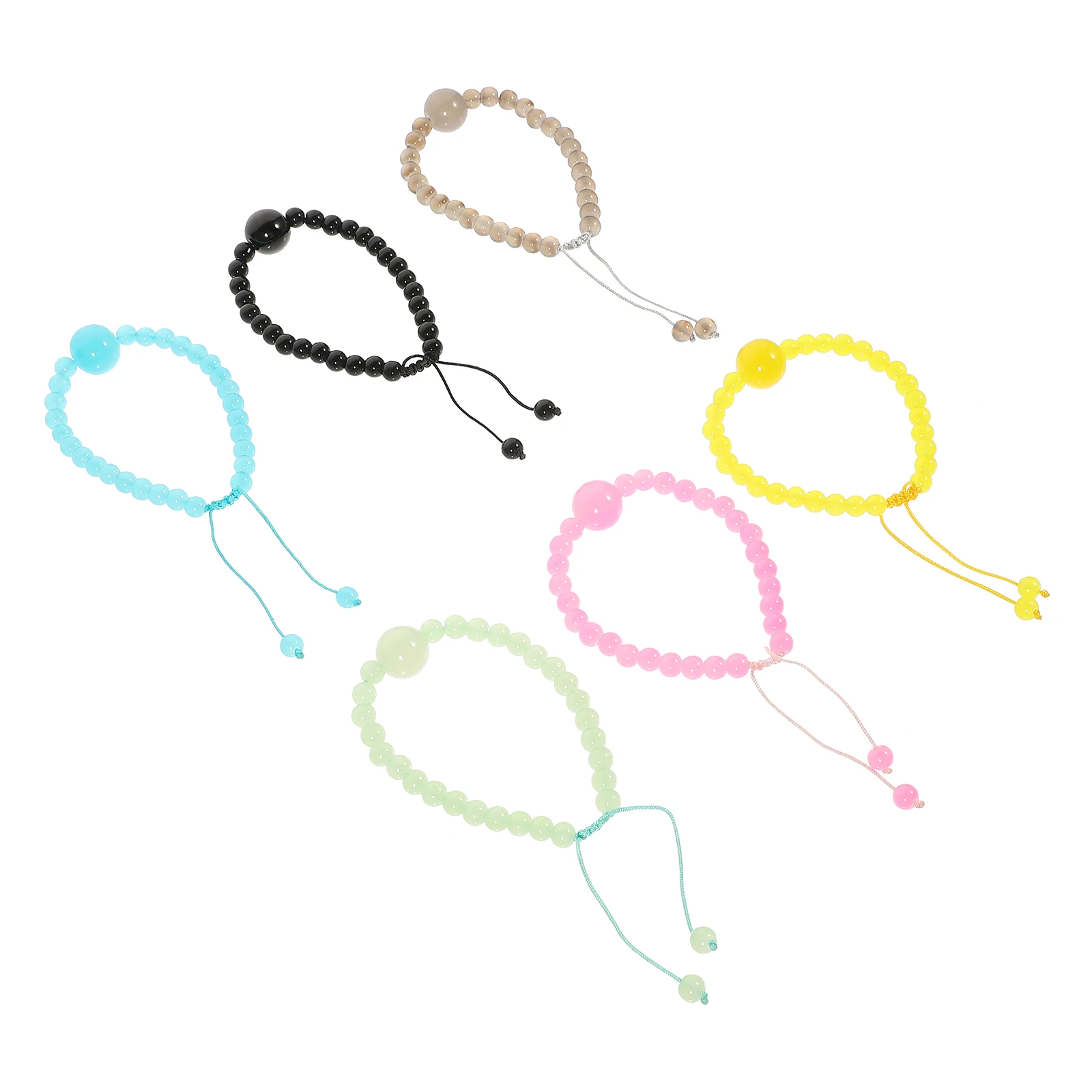 

6Pcs Glass Bead Bracelets Women Girls Adjustable Elastic Beads Wristb s Gifts Beaded Bracelet H Chains Ethnic Style Weaving