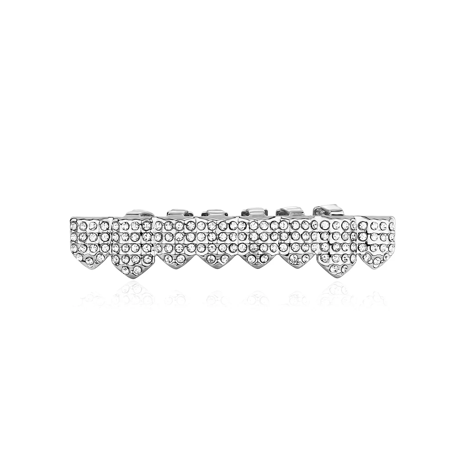Punk Vollzirkonia Grillz Unisex 8 Oben & 8 Unten Abnehmbare Zahnschmuckstücke Hochwertige Modische Zahnschmuckstücke für den Mund – Detail 13