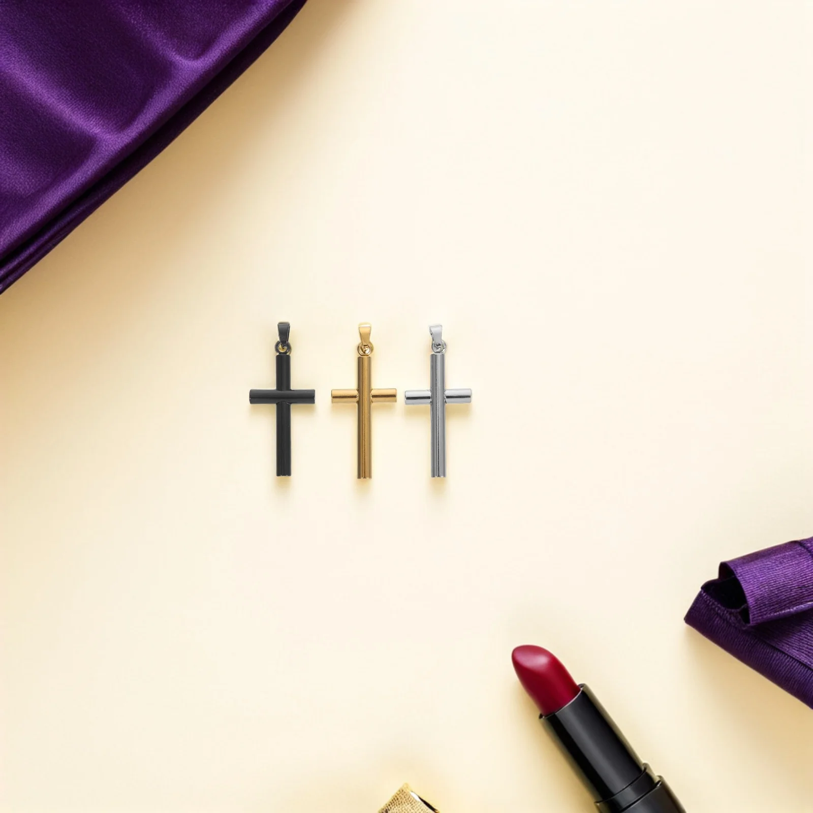 

6 шт. миниатюрных крестиков-подвесок из нержавеющей стали, шармы с изображением Иисуса, золотые, серебряные, черные, для изготовления духовных украшений, для женщин и мужчин