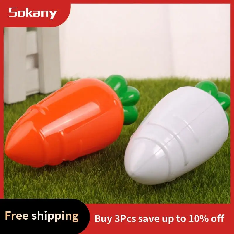 

A59E-5Pcs Transparent Easter Plastic Carrots Candy Box Creative Easter Gift Box Decorations