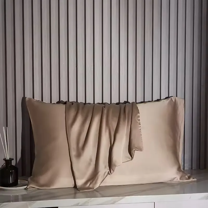 Nordic Silk Pillowcase White Black Grey Khaki Blue Pink Sliver Bed Pillow Covers Luxury Cases Home Bedding Decor