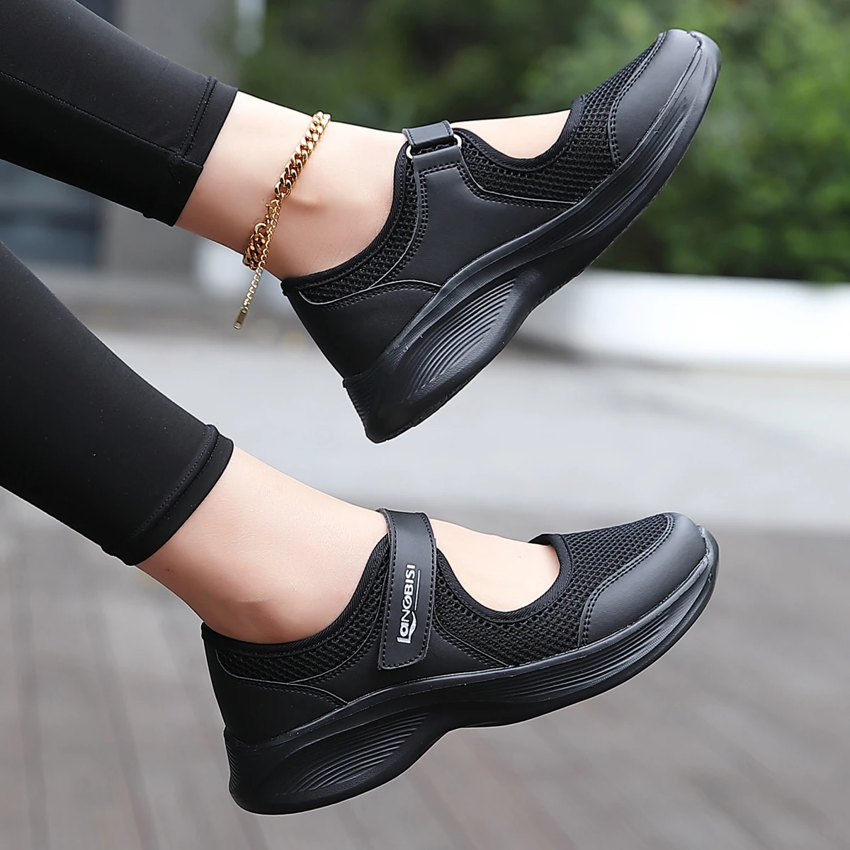 여성용 퓨어 블랙 간호사화, 캐주얼 슈즈, 통기성 운동 - Women'S Shoes Nursing 리뷰 및 가격