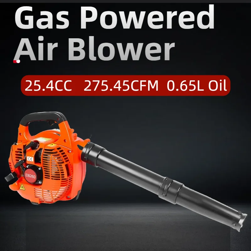 

Gas Powered Air Blower 2 Stroke Engine 25.4CC 275.45CFM Air Volume 0.65L Oil Tank Powerful Wind Snow Blower Handheld