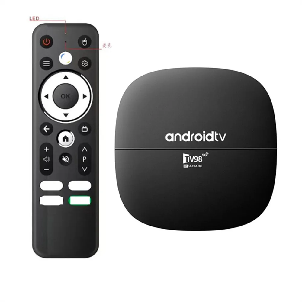 TV98 ATV Android 13 Smart TV Box Ultra HD 8K Allwinner H313 2GB 16GB Dual Band 5GWiFi BT4.0 Voice Remote Control Set Top Box