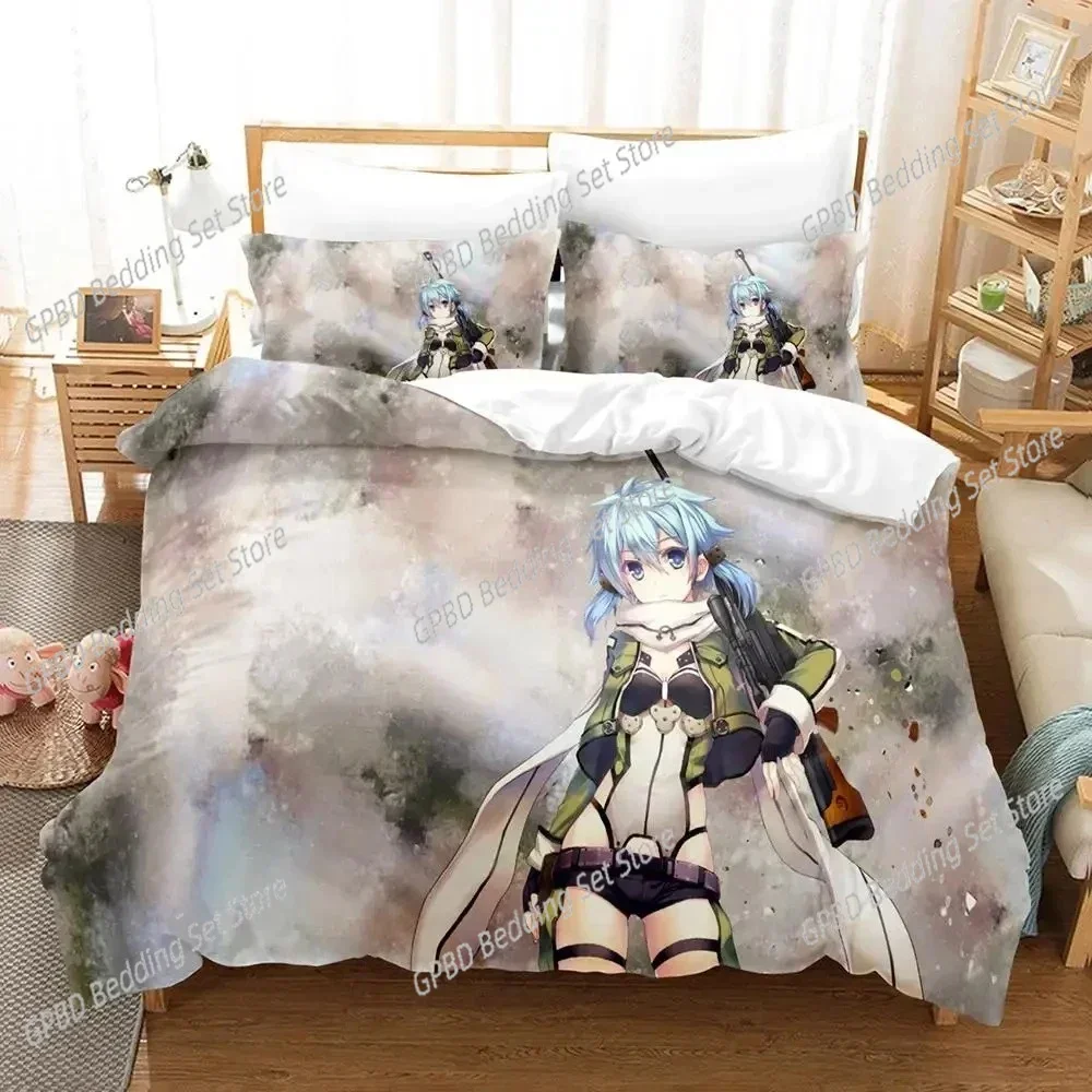 

Anime Asada Shino Sword Art Online Bedding Set Boys Girls Twin Queen Size Duvet Cover Pillowcase Bed Fashion Home Textileextile
