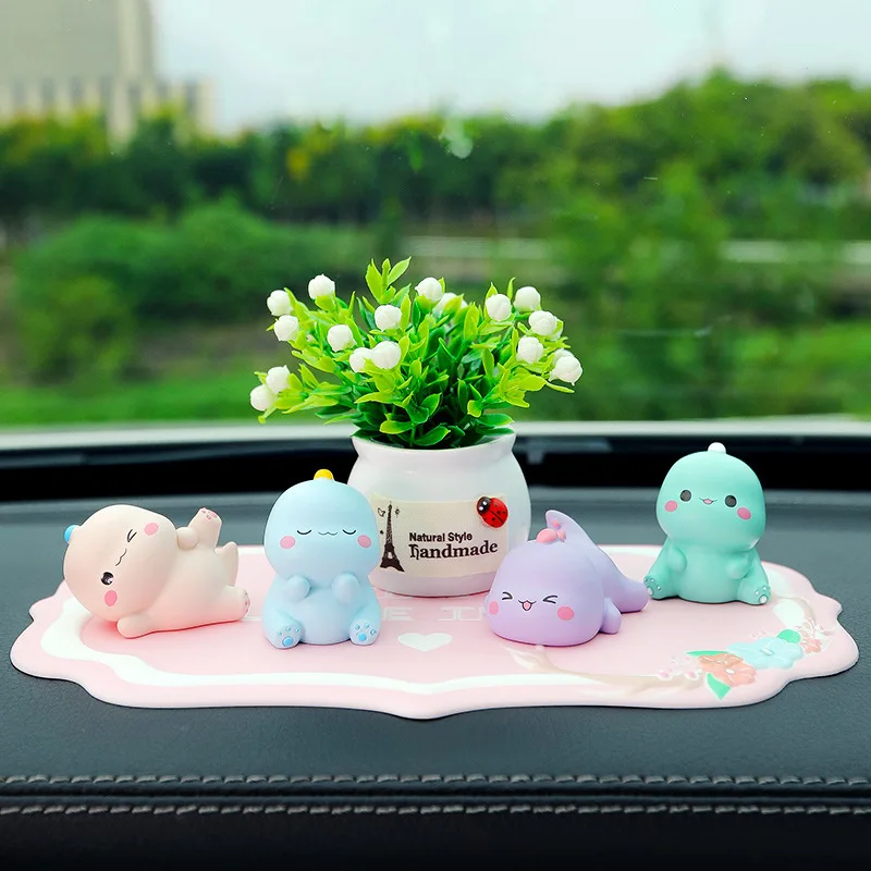 

Car Center Console Cute Little Dinosaur Creative Ornaments Dashboard Macaron Cartoon Decoration Car Interior Decoration Supplies