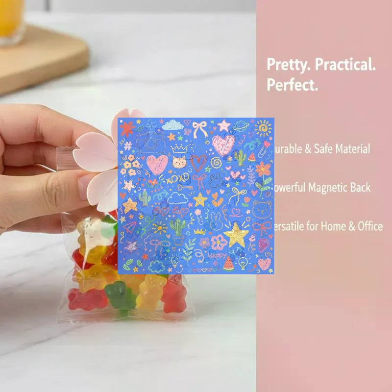 Magnetic Fridge Magnet Seal Clip, Petal Sealing Clip, Magnetic Fridge Sticker, Snack Clip, Flower Decoration