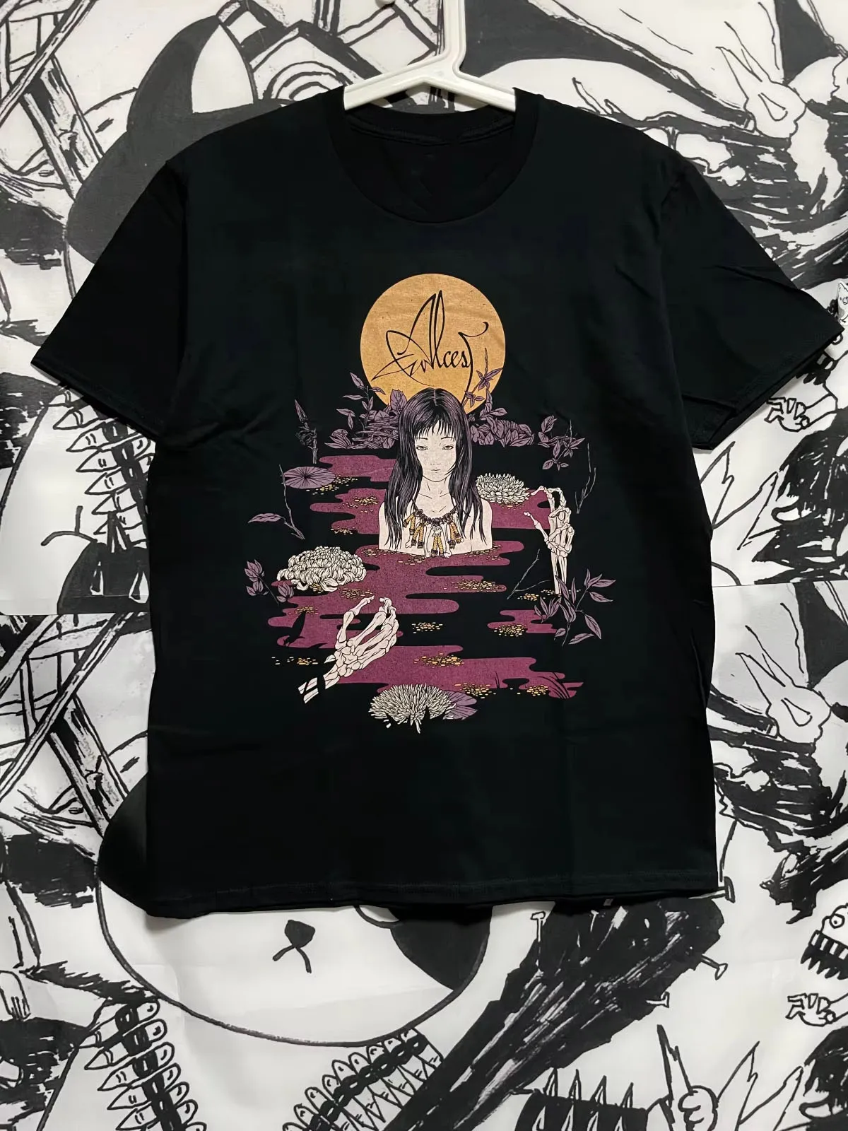 

Motorcycle French Band Heavy Metal Rock West Coast Street Summer T-Shirt Loose Casual T-Shirt Men and Women