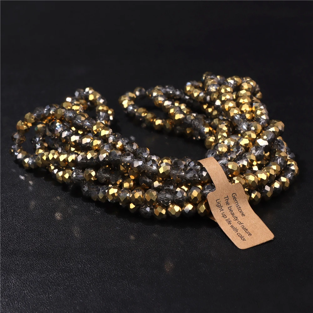 Großhandel 5 Strang/Los facettierte österreich ische Kristall perle Rondelle lose Abstand halter ab Farbe Glasperlen für Schmuck herstellung Zubehör – Detail 35