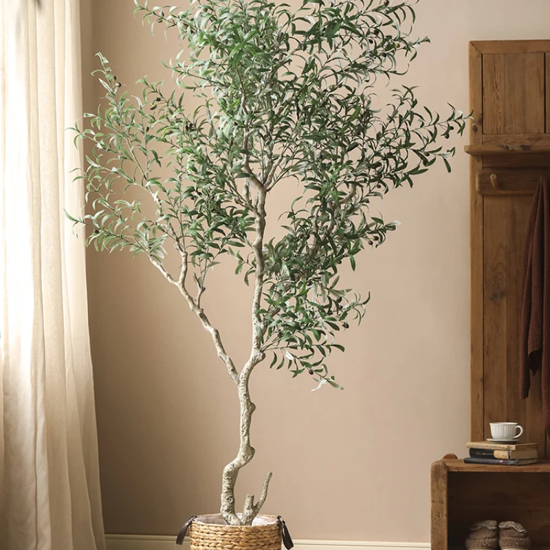 Simulated olive tree fake tree simulated tree  green plant  landscape decoration large potted plants  indoor living room