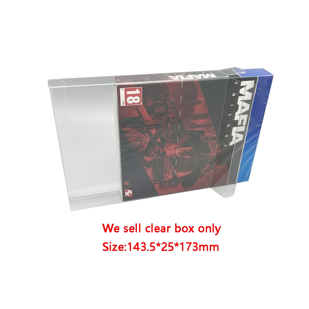 Clear PET cover Case For PS4 mafia trilogy video game console storage display box Collection case