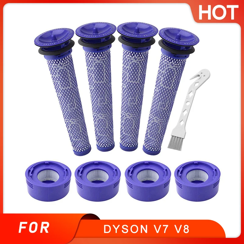 Voorfilter + Hepa Post-Filter Kit Voor Dyson V7 V8 Vacuüm Vervanging Voorfilter En Post-Filter Accessoires