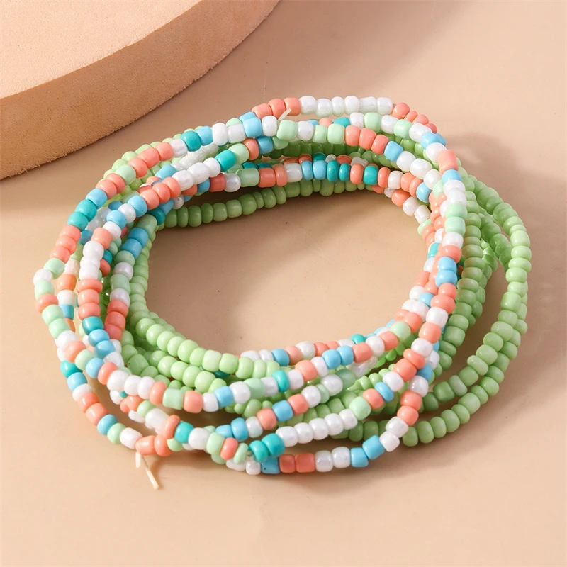 10 Stück/Set, handgefertigte Armbänder mit Perlen im Bohème-Stil, elastisch, für Damen und Mädchen, geeignet für Partys, Feiertage, als Schmuck oder Geschenk. – Detail 2