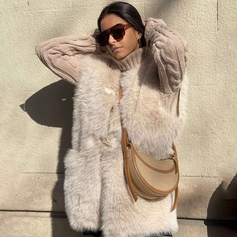 

Женский жилет из искусственного меха, модный плюшевый жилет большого размера