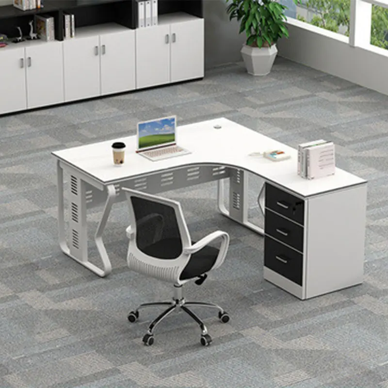 

Modern 1.4m L/T Shape Wooden Office Desk for 4 People Modular Design Home and School Usage