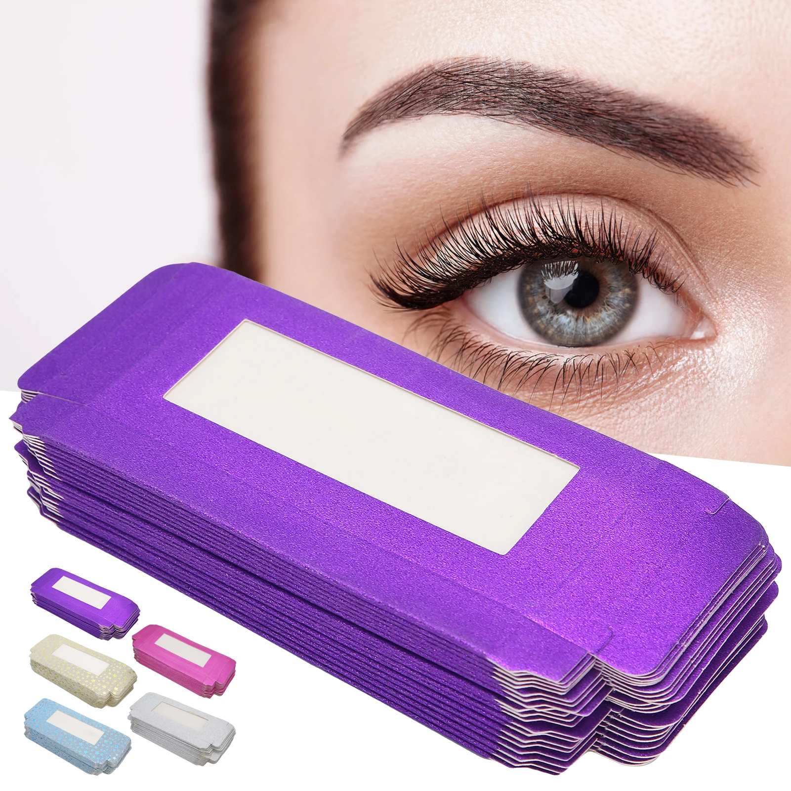 

Hot-Selling 20 Pcs / Set Eyelash Packaging Display Box Portable Lashes Holographic Rectangle Eyelash Lashes Exquisite Boxes