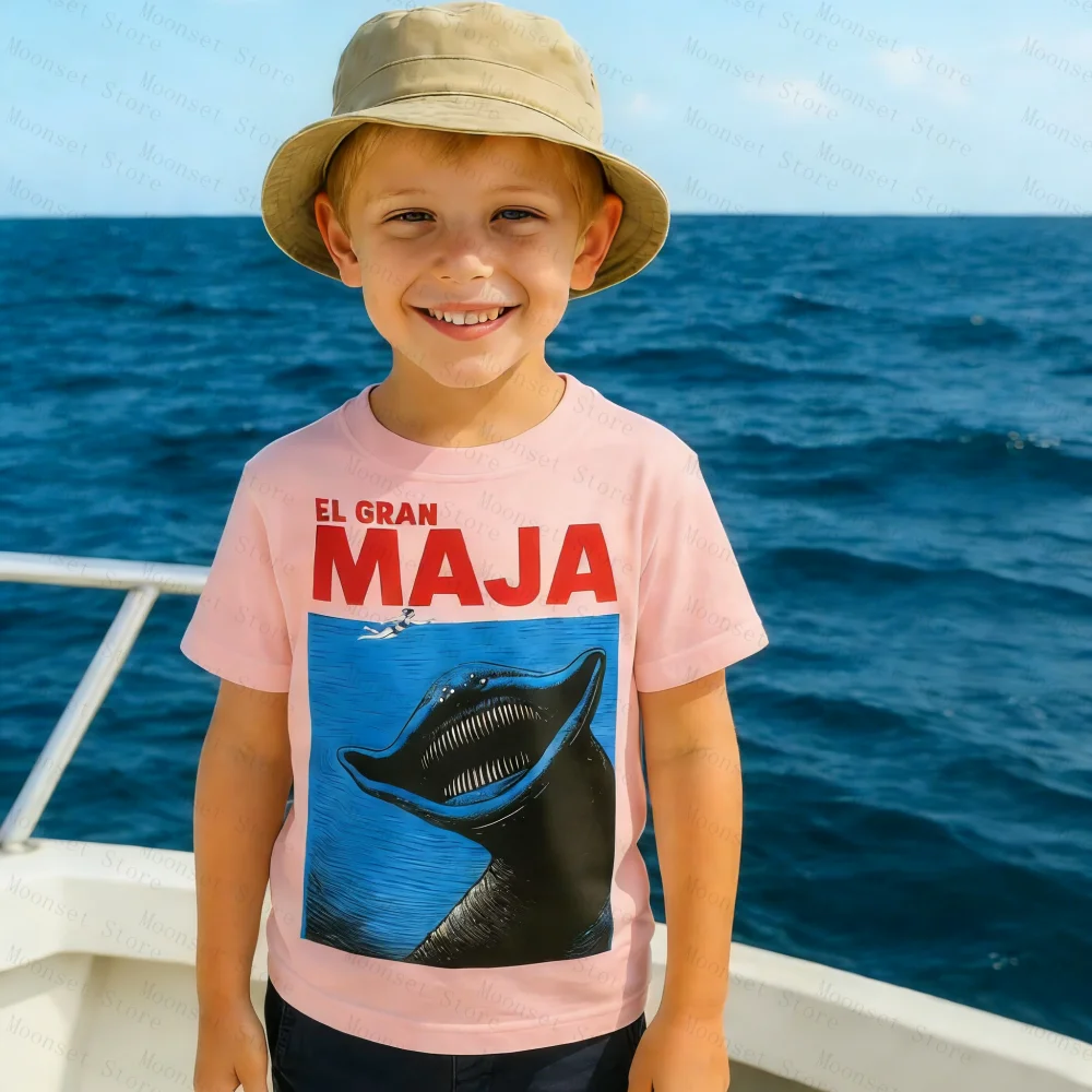 El Gran Maja Kids T-shirt for Boys Girls Shirt Funny Sea Monster Graphic Creature Feature Ocean Cartoon Women Tshirt Men's Tops
