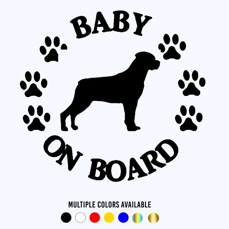 Vinyl Decal Baby Rottweiler on Board Car Sticker Waterproof Suitable for motorcycle helmets  Auto Decors on Bumper