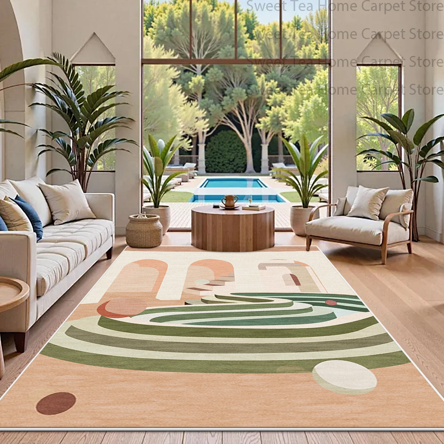 Modern Morandi Color Block Living Room Carpet Decoration Bedroom Non-slip Soft Fluffy Bedside Mat Machine Washable Study Art Rug