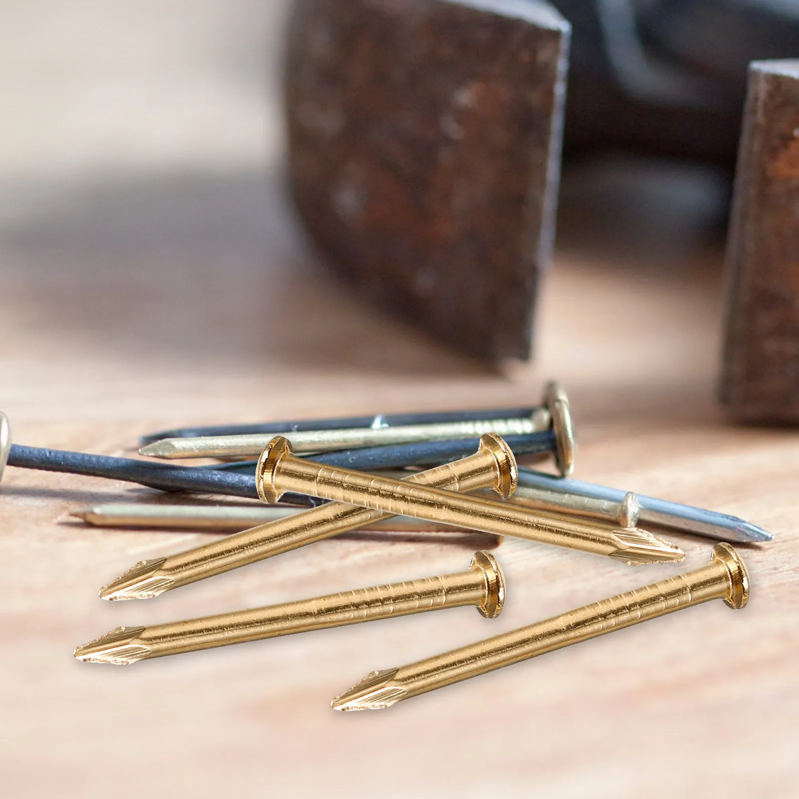 100Pcs 18Mm Brass Furniture Tacks Decorative Nails for Upholstery Style Wooden Boxes DIY Craft Projects Hardware