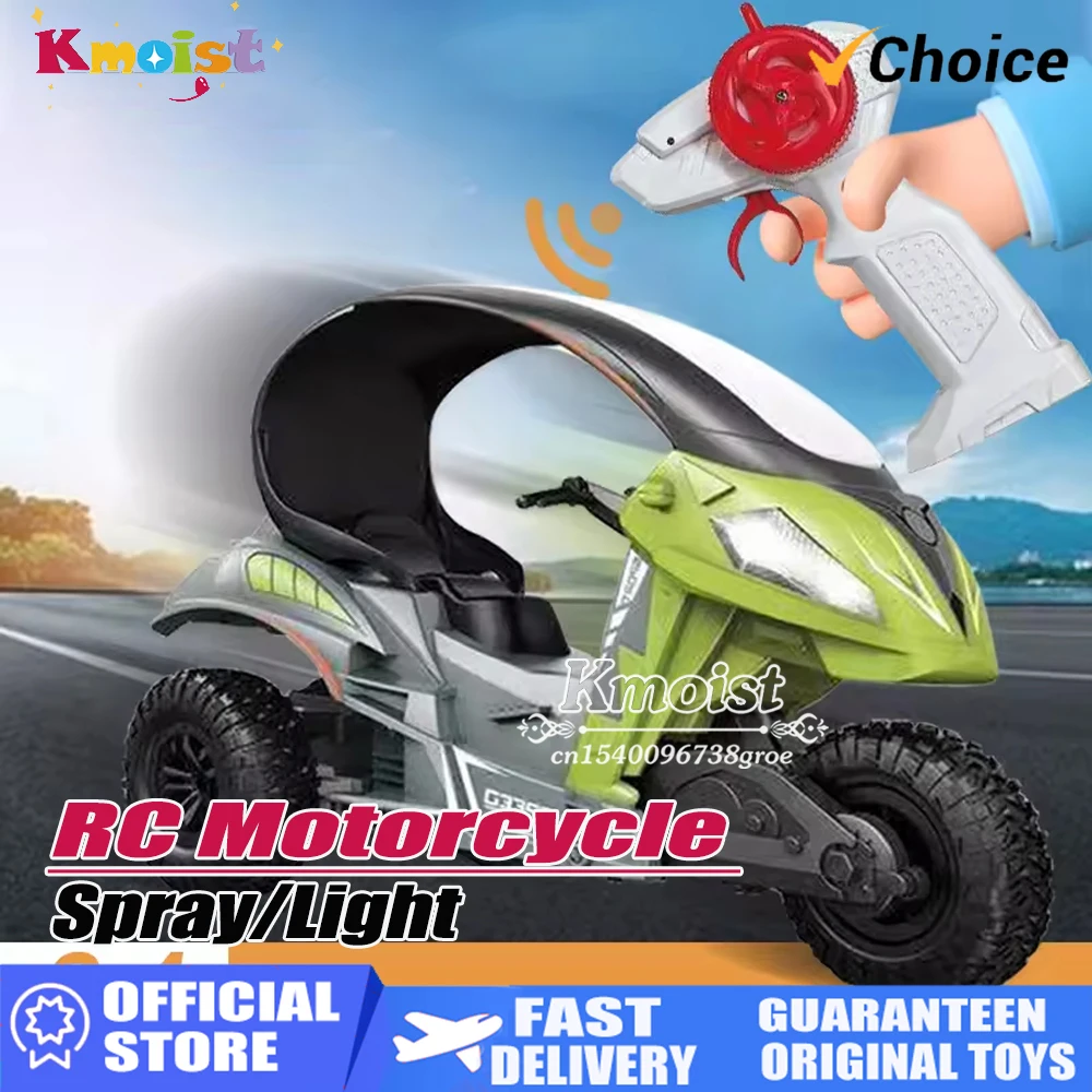 Elettrico RC Moto Auto Spray RC Stunt Toys Telecomando Drift Stunt Motocicletta a tre ruote con luci a LED per regali per bambini