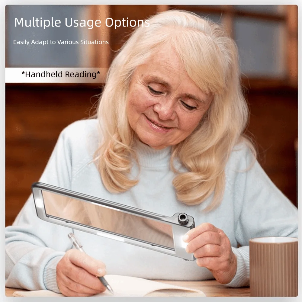 Rechargeable Neck Wear Magnifier 40 LED USB-C Power Full Book Page Magnifier Hands Free Flexible Reading Magnifying Glass