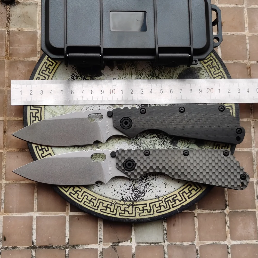 JUFULE 2024 SMF Carve Strider Logo AUS10 titanio fibra di carbonio rondella di rame coltello pieghevole campeggio caccia pesce strumento EDC all'aperto