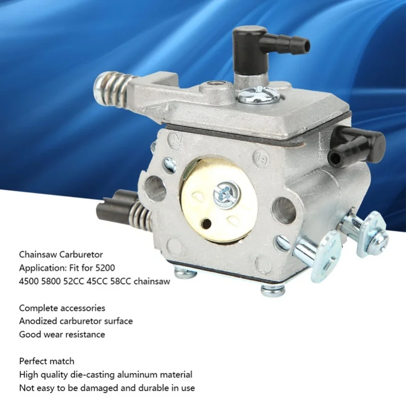 Chainsaws Carburetor For Chinese 5200 4500 5800 52CC 45CC 58CC Anodised Die-Cast Aluminum