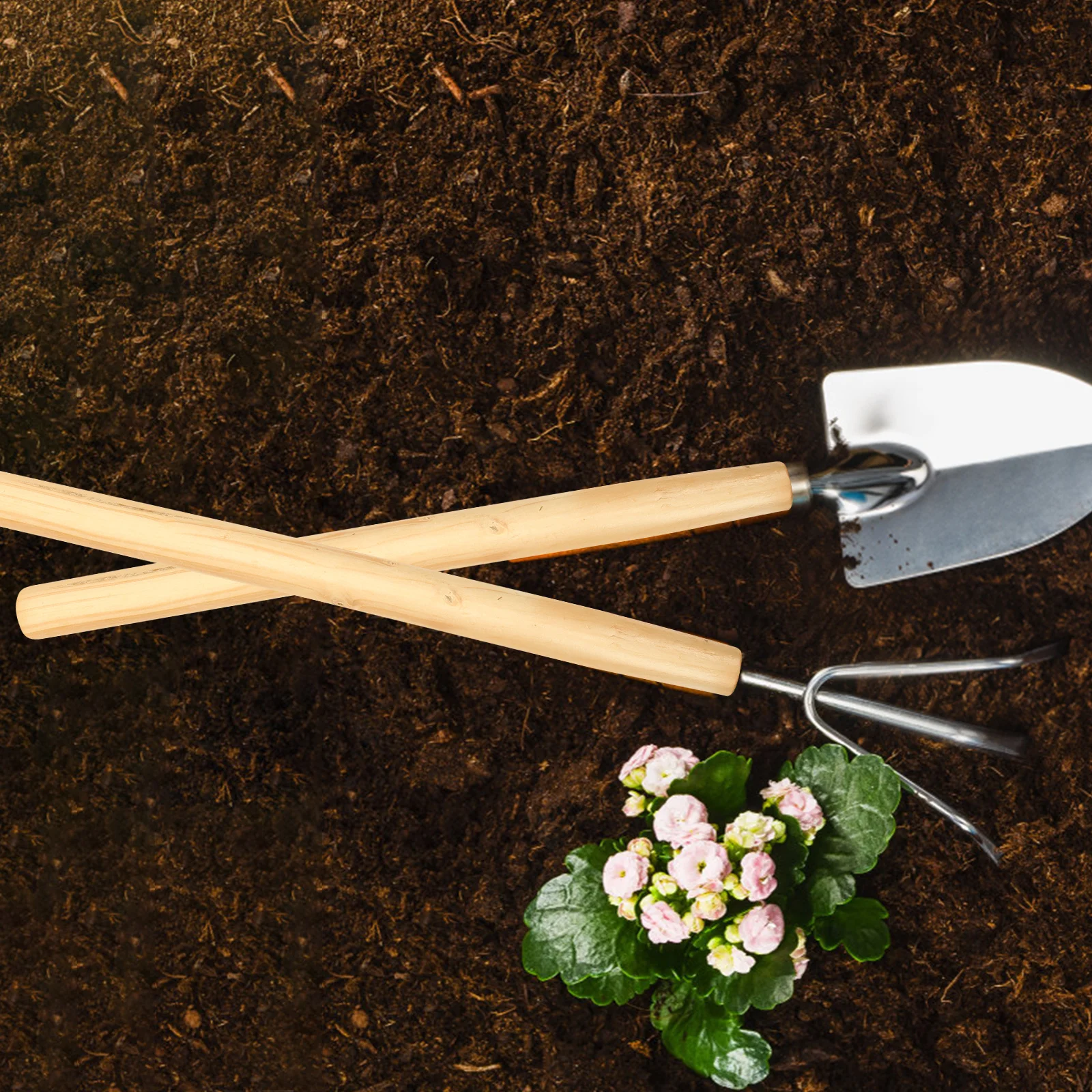 

4Pcs Wooden Ergonomic Handles Durable Replacement Grip for Shovel Hoe Garden Tool Farm Equipment Wooden Handle