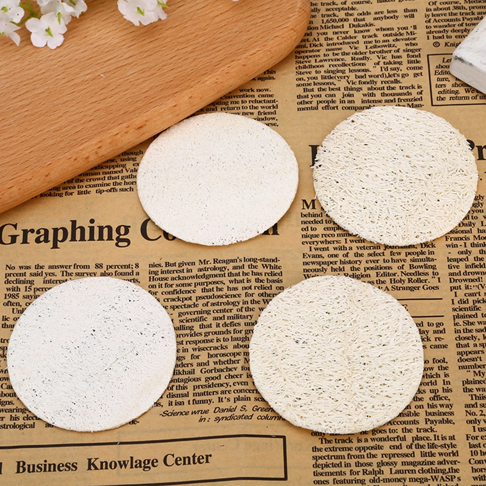 

5 Pcs Loofah Pads Shower Sponge Skin Scrub Natural Bath Cleansing Facial Round Makeup Removal Body Exfoliating Pore Cleanse