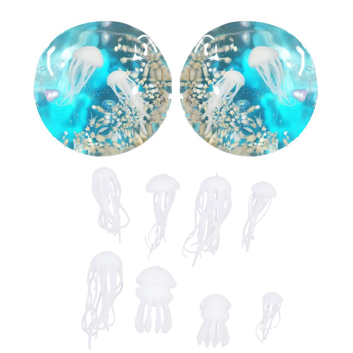 

16 Pcs Jellyfish Epoxy Resin Mold Silicone Casting Molds for DIY Crafts Jewelry Making Supplies Non Stick Flexible Reusable