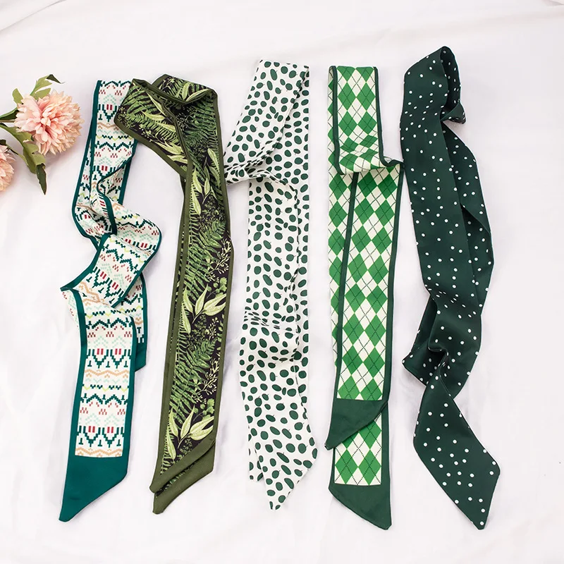 

Узкий шарф для волос, маленькие женские простые стильные ленты с ручкой, модная повязка для волос с принтом, платок, красивые шарфы, сумки для женщин