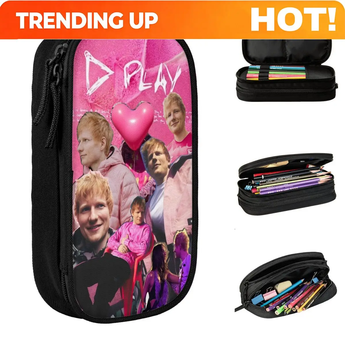 Ed Sheeran Loop Tour 2026 Pencil Case Cute Pen Box Bags Student Large Storage Students School Gift Pencilcases