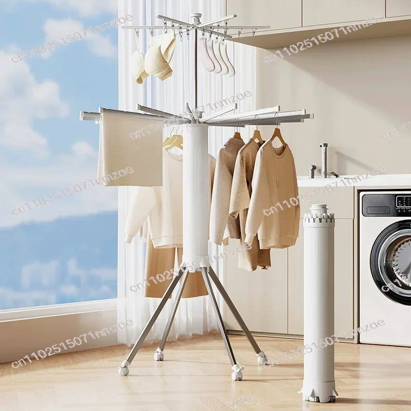 Hanging Drying Rack Movable Invisible Aluminum Alloy Hanger Folding Drying Rack Balcony Home Floor Free Installation Octopus