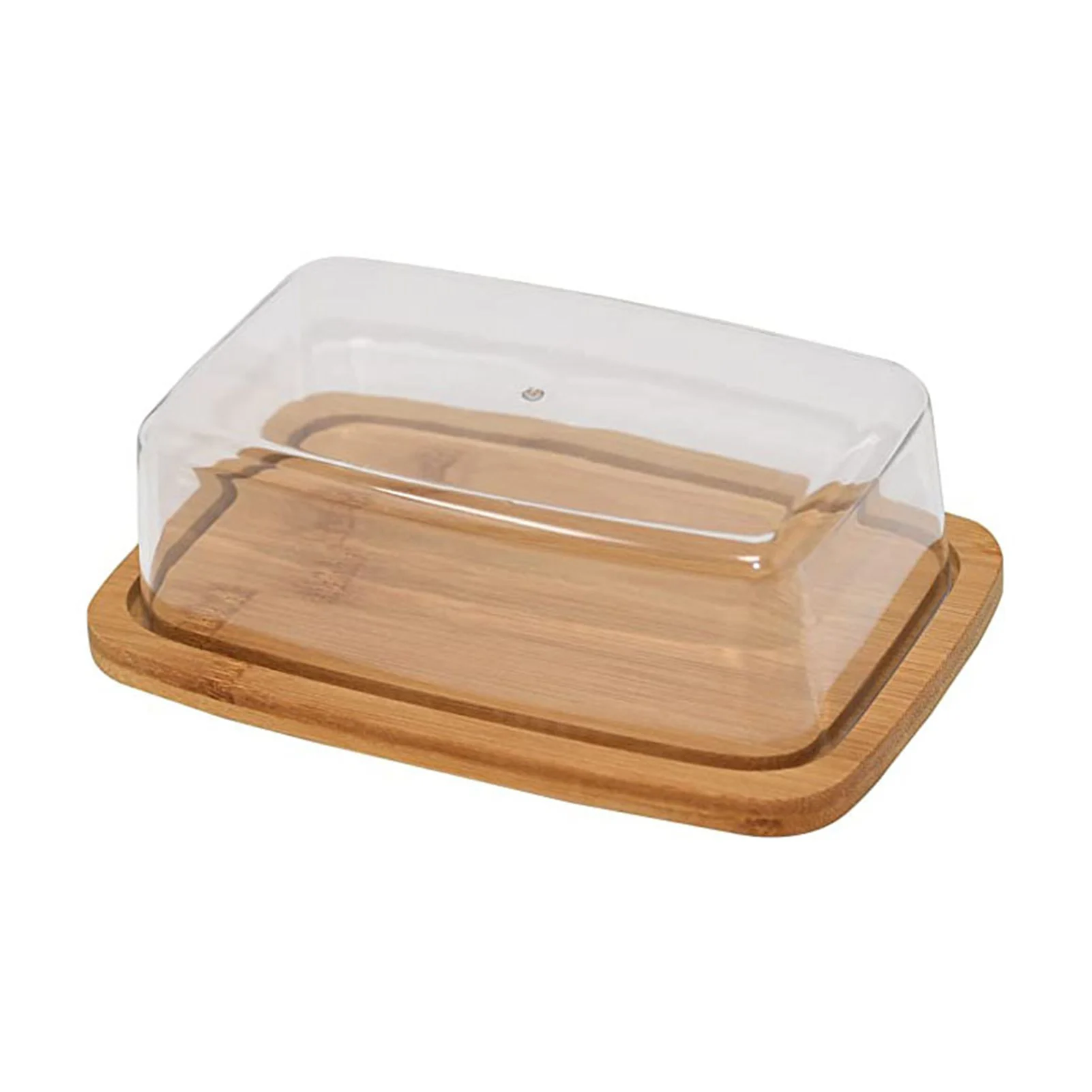 Nordic Countertop Bamboo Butter Dish Plate W/ Transparent Acrylic Lid Kitchen Storage Butter Container Box