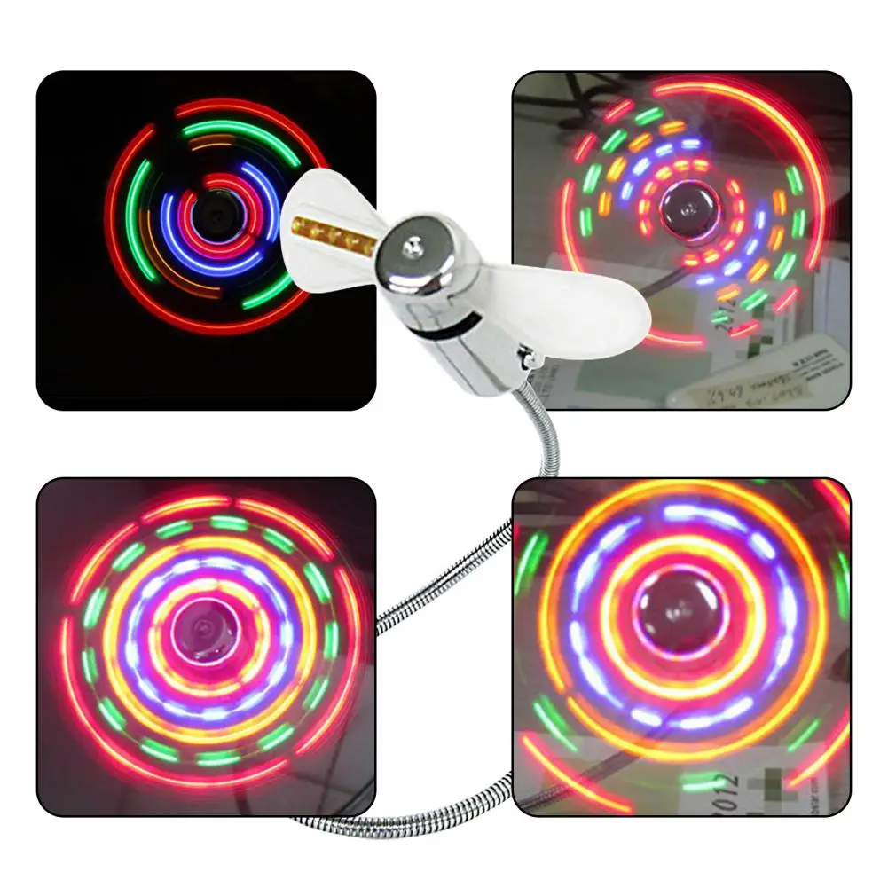 USB Design Desktop Fan Adjustable ABS Energy-saving Luminous Cooling Fan for Dormitory