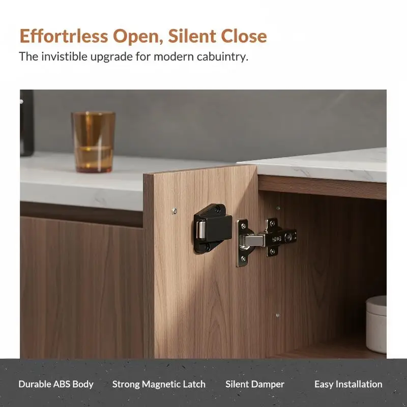 Invisible Magnetic Cabinet Catch Adjustable Hidden Drawer Door Bouncer Hardware