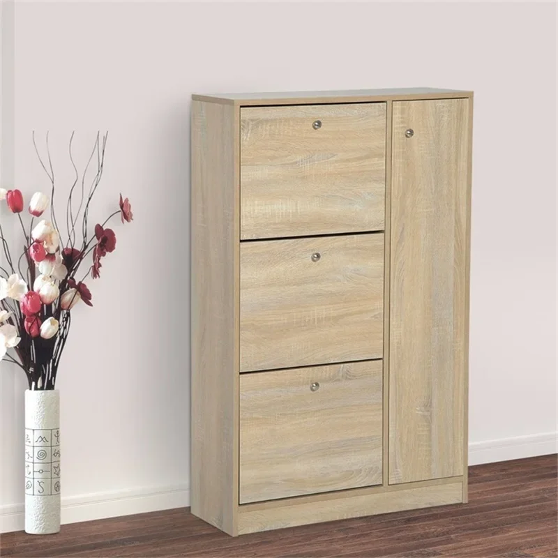 Promotional Top Quality Built-in Storage Space Wood Shoe Cabinet