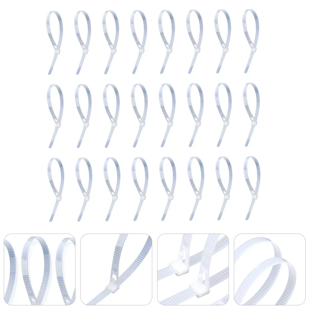 

100Pcs Releasable Cable Ties Thick Buckle Bite Force Lock Tightly Wear Resistance Sturdy Electrical Insulation