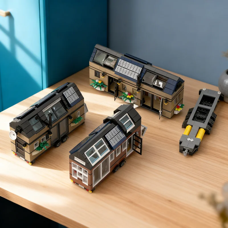 

Набор из 3114 деталей MOC: Модульная модель уличной сцены Tinyhouses, строительные блоки, креативный подарок для самостоятельной сборки, декор для демонстрации, премиум-класс для взрослых