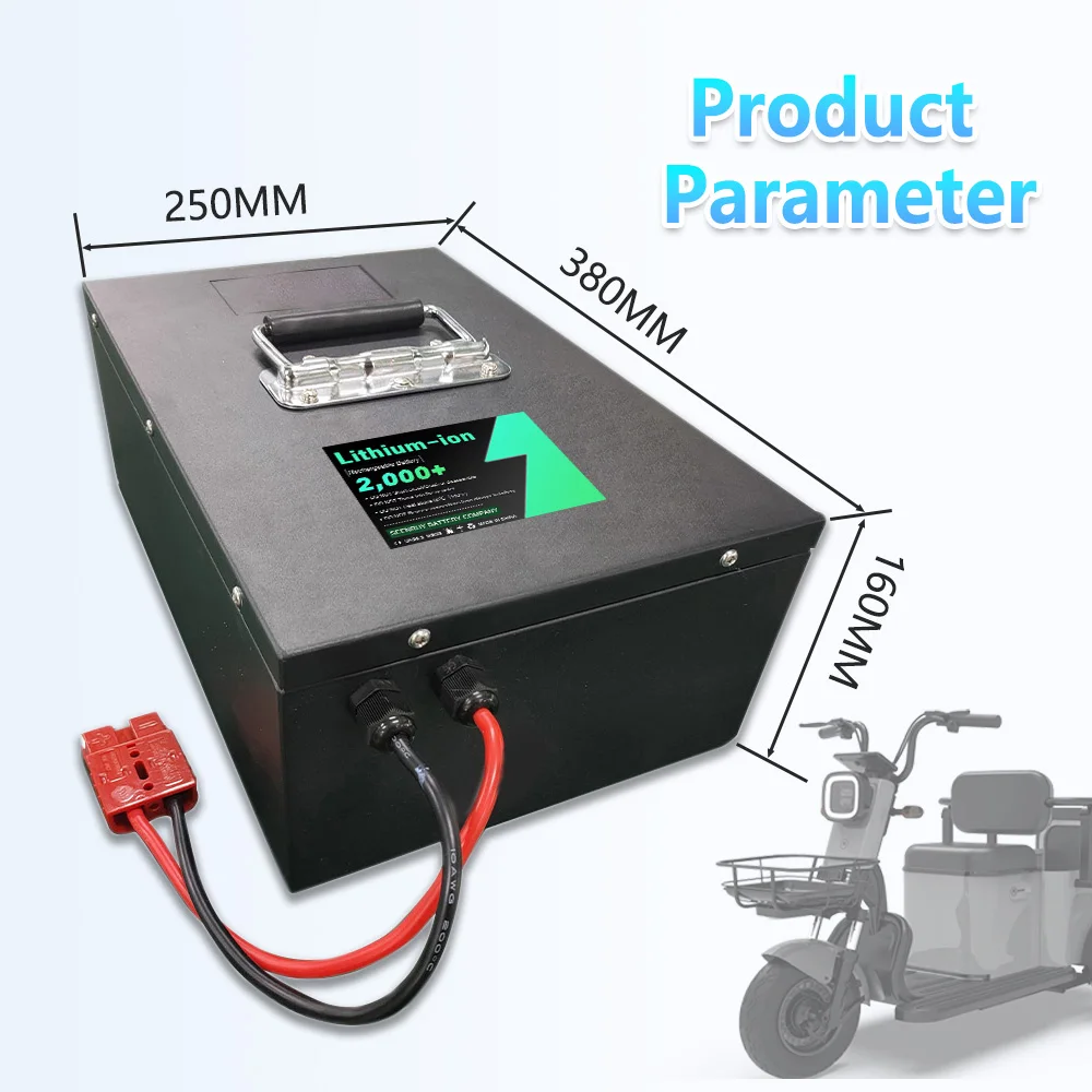 48V 100AH Li-ion Built-in 80A 100A BMS Lithium Polymer Battery For Electric Cars Coaches Caravans Golf cart sightseeing car