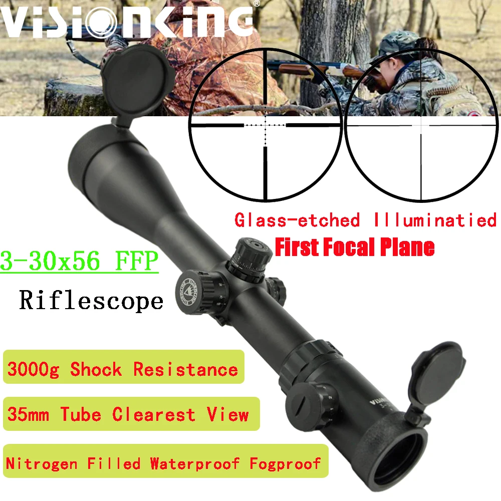 

Visionking 3-30X56 First Focal Plane Riflescope 1/8MOA High Shock Resistance Trajectory Lock Hunting Long Range Optical Sight