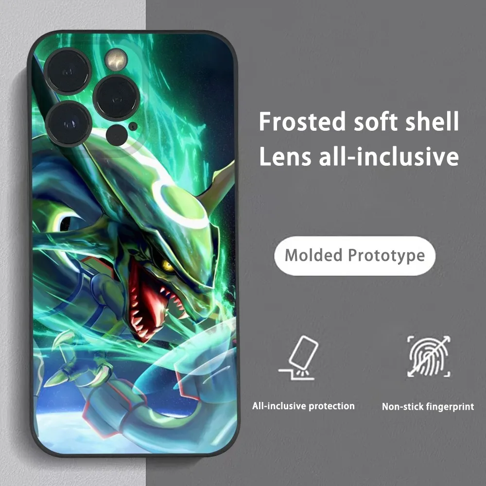 Rayquaza Anime Cool Phone Case For IPhone 16 15 14 13 12 11 Pro Max Plus Mini Frosted Soft Shell Funda