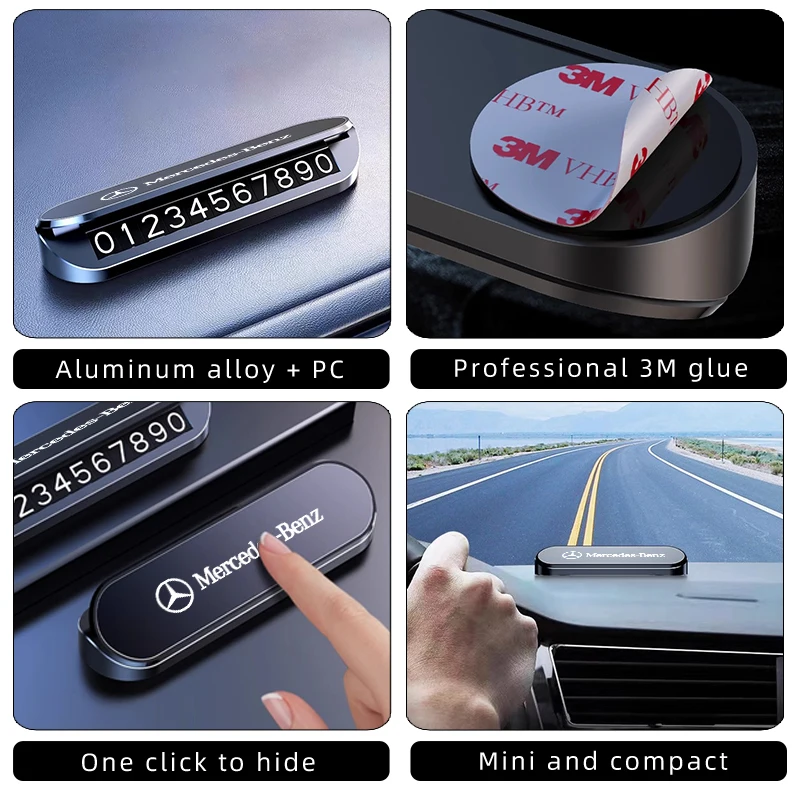 رقم الهاتف لوحة وقوف السيارات علامة توقف السيارات لمرسيدس بنز AMG A C E Class W201 W210 W108 W204 W205 W203 W211 W124 W177 C180