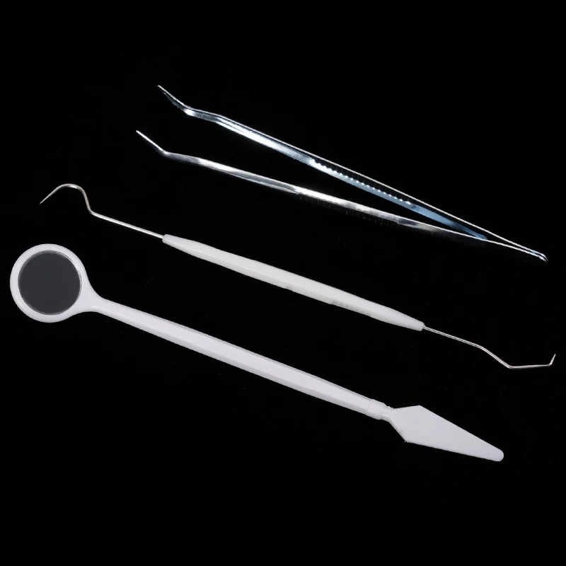 20Set Disposable Dental Basic Instruments Kit Double Ended Probe Mouth Mirror with Spatula Tweezer Teeth Tartar Scraper
