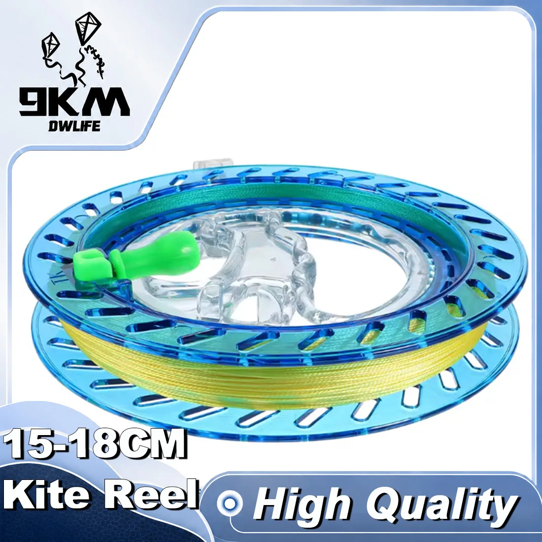 9KM DWLIFE 15-18cm Professional Kite Reel with Ball Bearing, Smooth Plastic Kite Line Winder Wheel, Kite String Reel for Adults