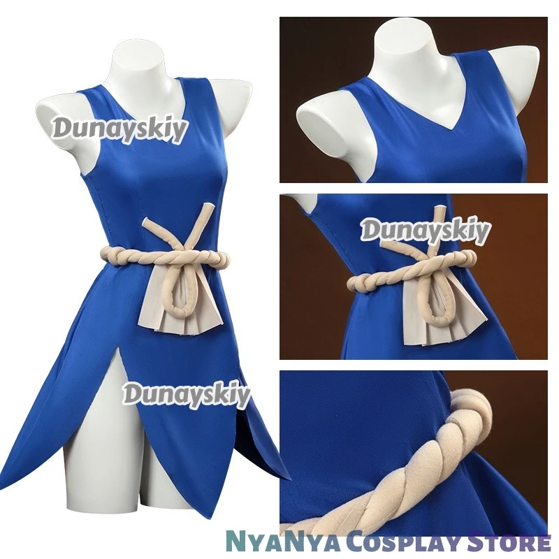 ‌ ‌ ‌ ‌ ‌ DrAnime Stone Kohaku Платья для косплея Янтарный парик Аксессуары Хэллоуин Карнавал Сцена органов로윈 코스 России Disfraz Mujer Halloween Cos