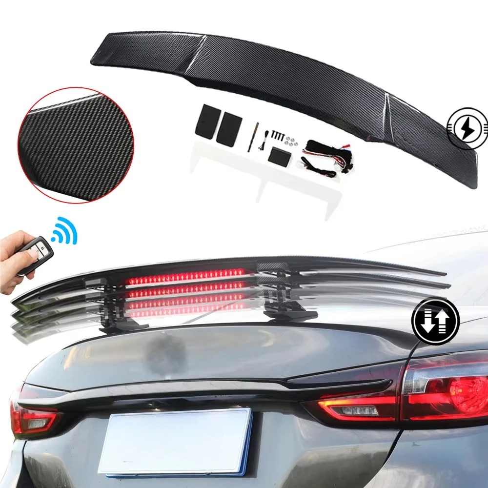 

For Avalon Camry Auto Electric Parts Universal Gloss Carbon Fiber Rear Trunk Tail Cap Automatic Car Spoiler Wing